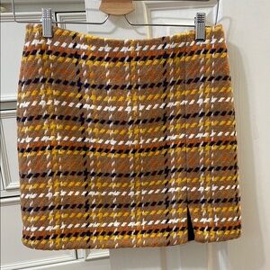 Skies Are Blue Brown Yellow Mini Pencil Skirt